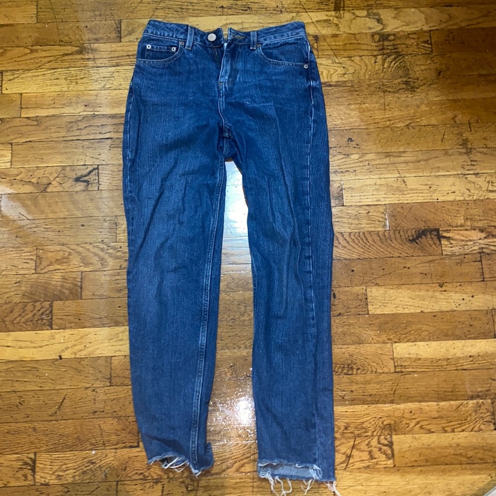 Asos Denim Straight Leg Jeans Dark Wash High rise
